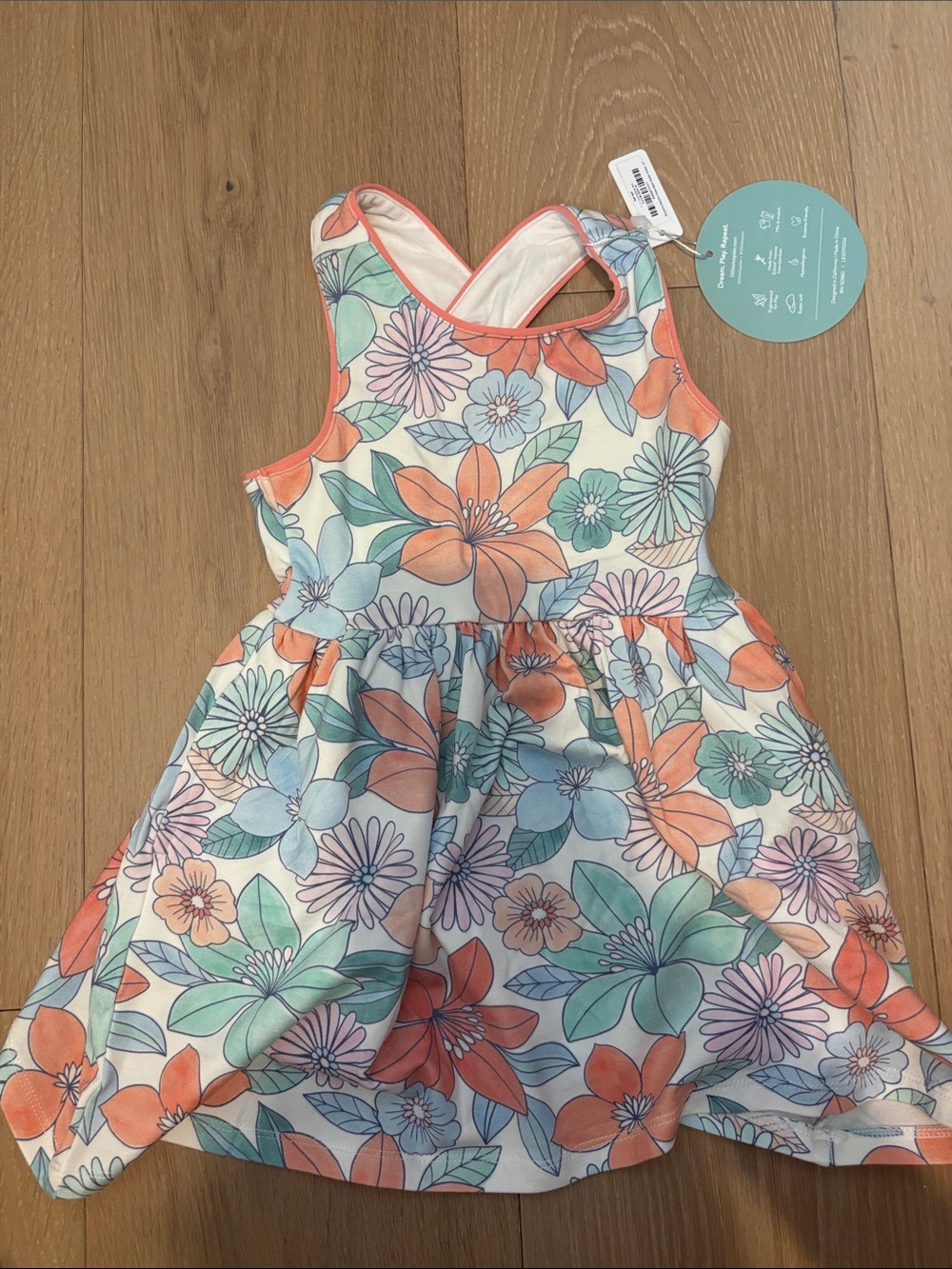 NWT Shoreline Blooms Skater Cross Back dress